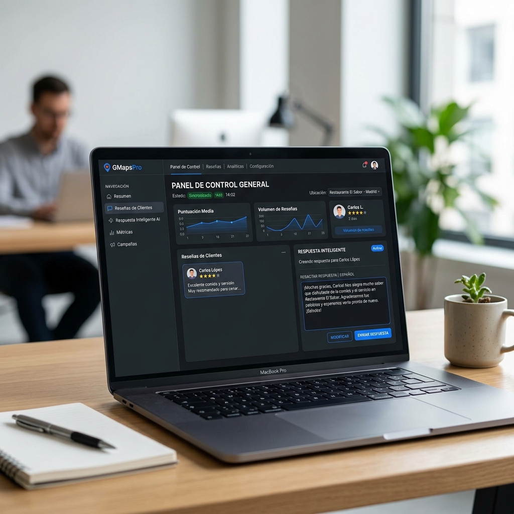 RankGrid AI Review Management Dashboard in Spanish